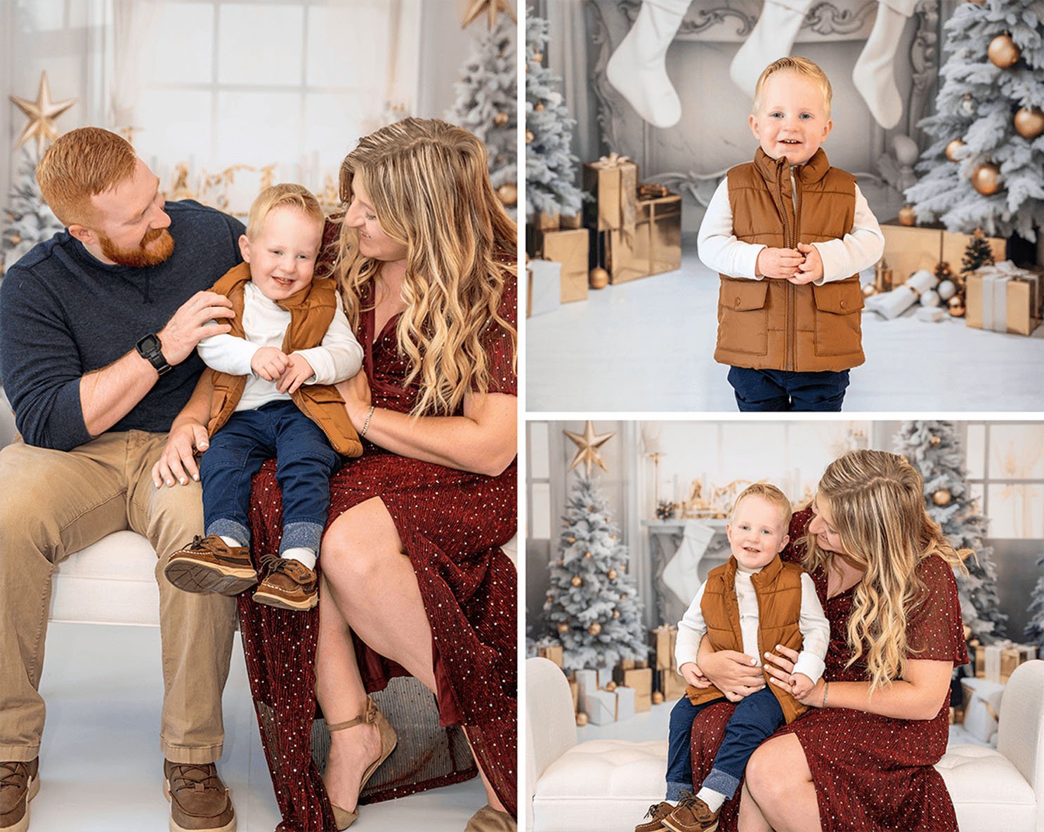 Holiday themed family portraits for winter, Christmas, New Years, and more